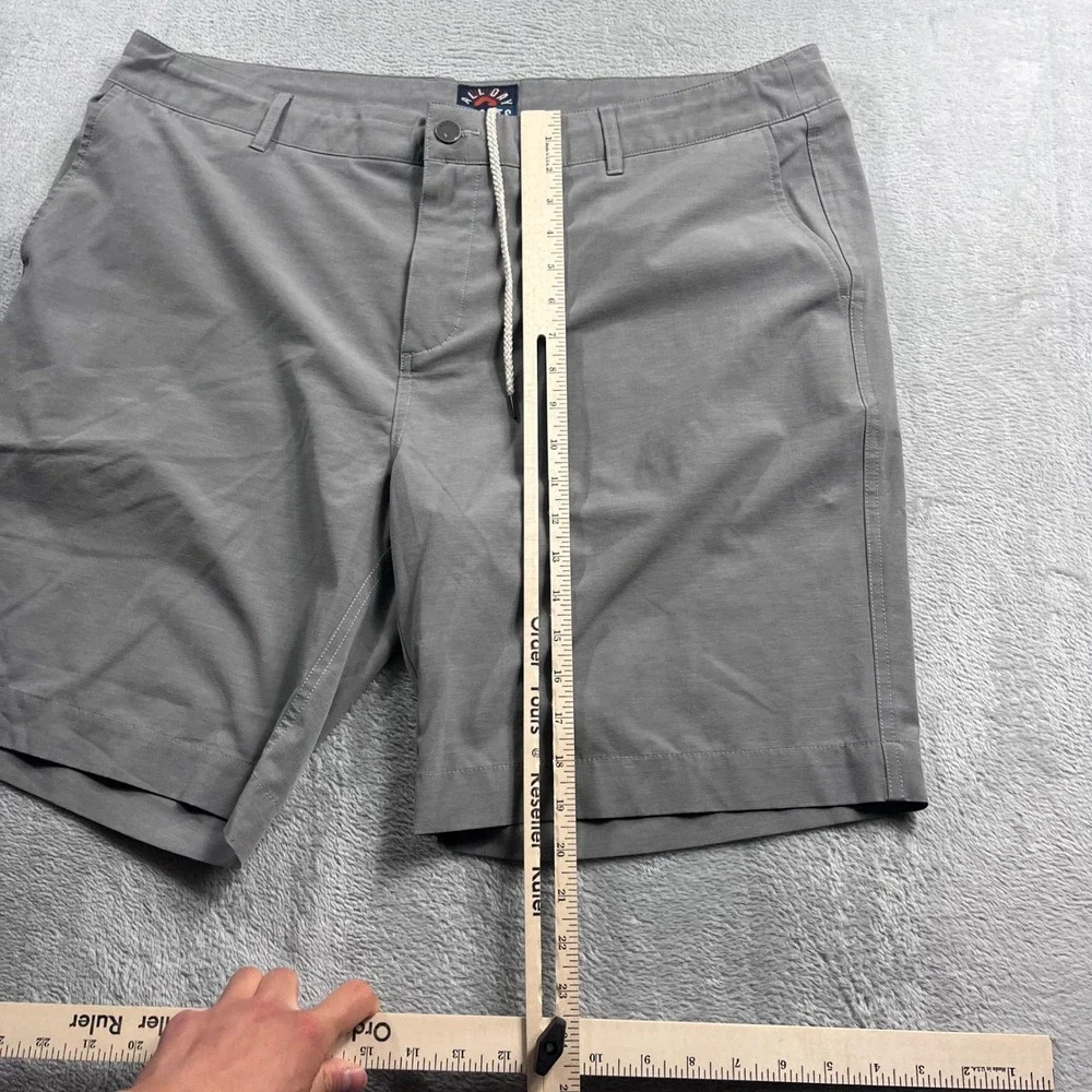Faherty All Day Shorts Mens Gray Hybrid Stretch Board Shorts Size 40 Drawstring